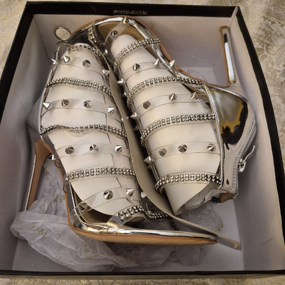 Studded Silver Women's Shoes - Picture 4 of 4